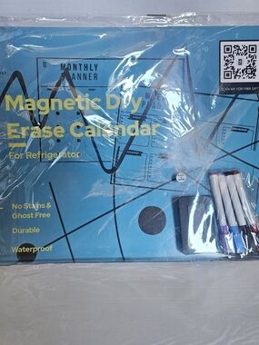 Magnetic Dry Erase Calendar - Blue